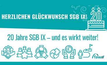 Illustration zum Jubiläum des 9. Buch des Sozialgesetzbuches 